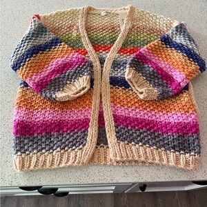 Three Bird Nest colorful Knit Chunky Oversized Cardigan